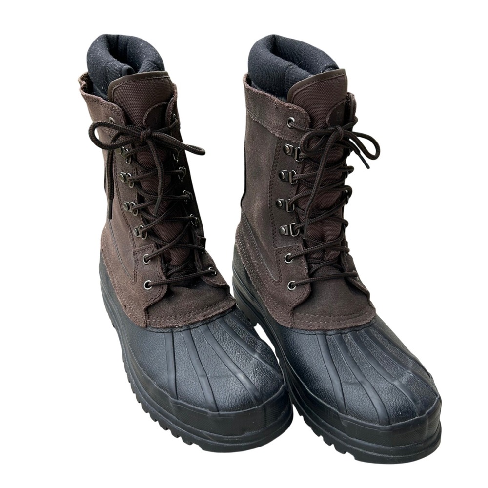Totes Men's Boots Size 9 Medium brown Leather Insulated Winter Duck Snowking
